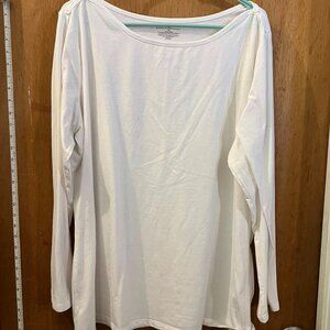 Size 2X - Bobbie Brooks - White Long Sleeve Knit Pullover